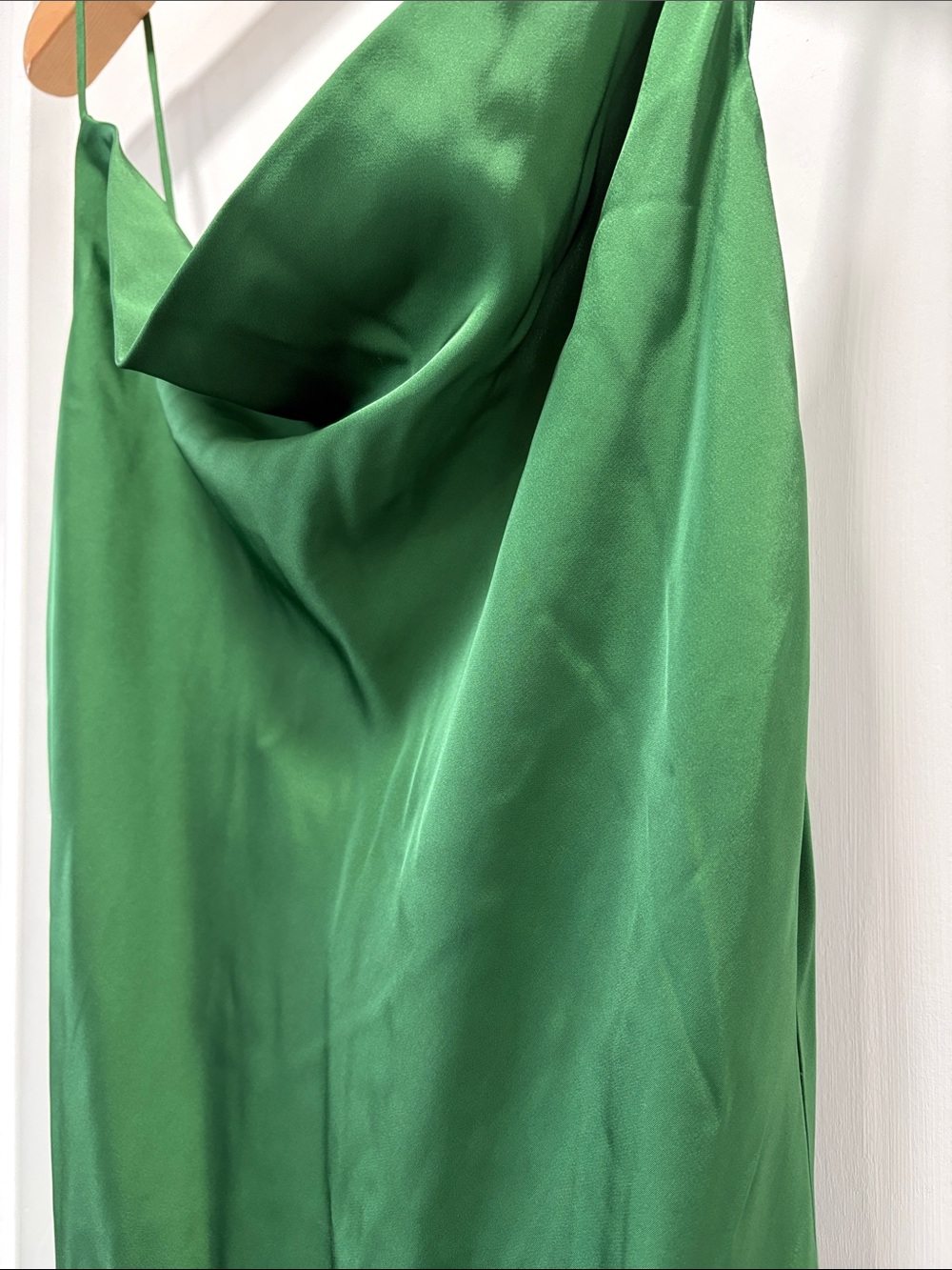 Ann Taylor Green Silky Cowl Neck Maxi Slip Dress Size 8 - Picture 5 of 8